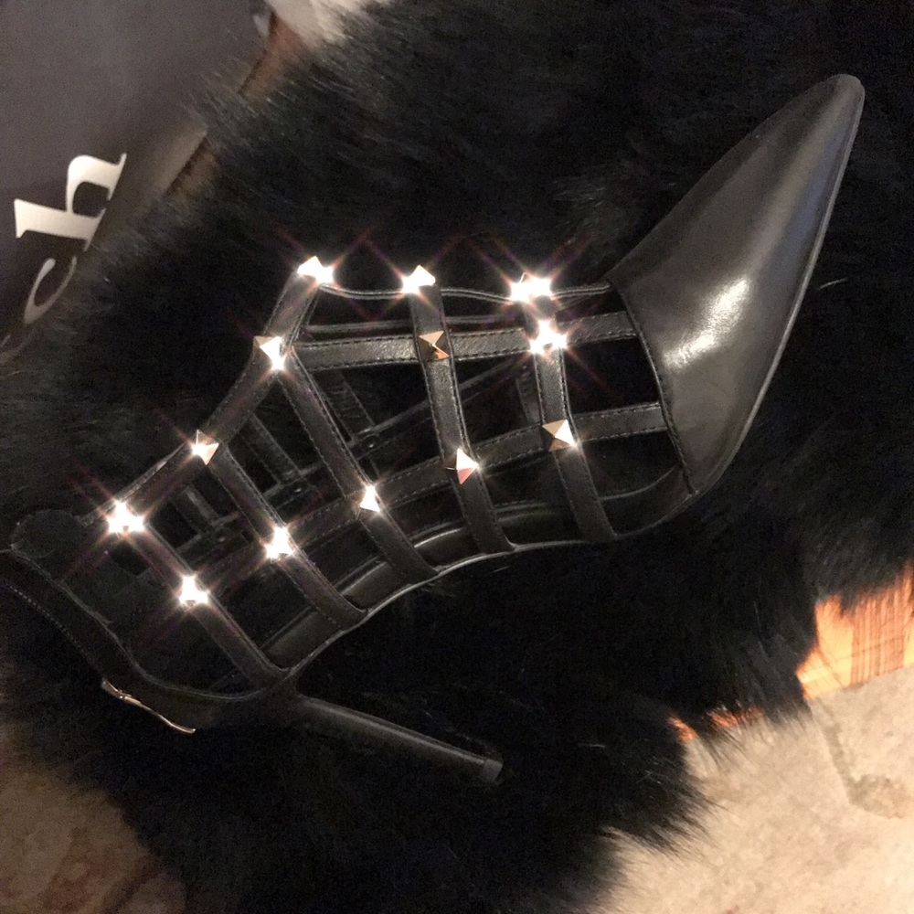 Black studded high heels